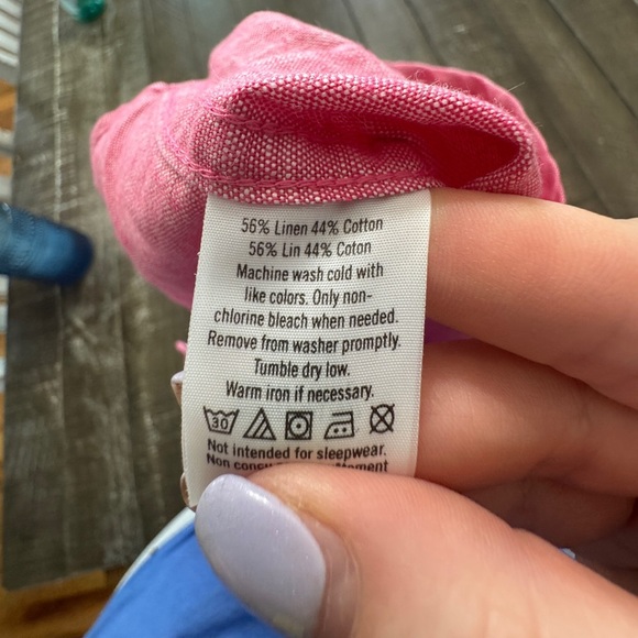 JANIE AND JACK NWT Red/Pink Linen Cotton Blend Boys Button Down Shirt Size 6 - Picture 6 of 6